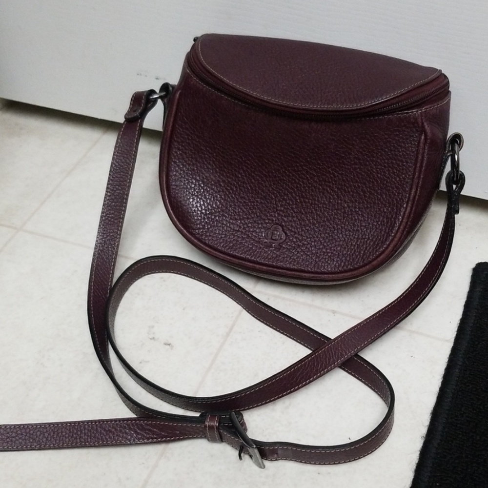 Purple Leather Saddle Bag Zippered NOBODY Purse